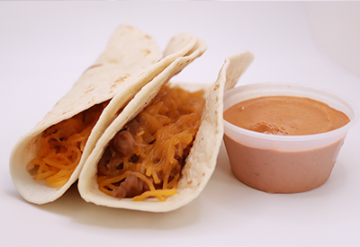 Refried Beans and Cheese Tacos