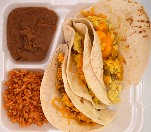 3 Taco breakfast plate