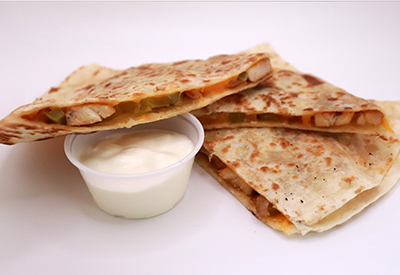 Quesadilla with chicken fajitas